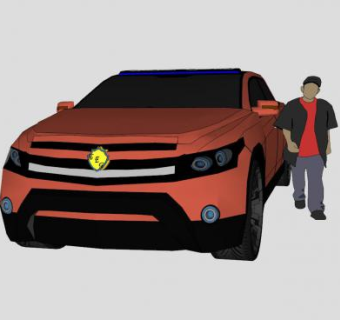 皮卡汽车车辆SU模型下载_sketchup草图大师SKP模型
