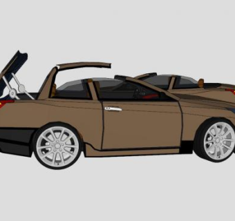 敞篷轿跑车SU模型下载_sketchup草图大师SKP模型
