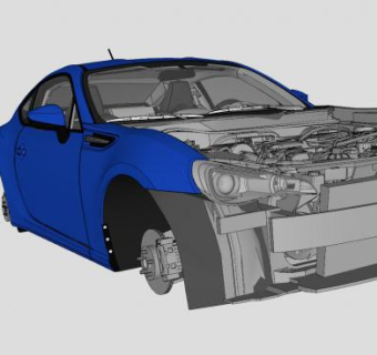 斯巴鲁汽车车前构架SU模型下载_sketchup草图大师SKP模型