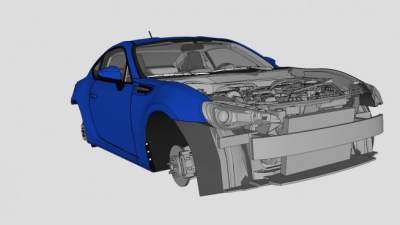 斯巴鲁汽车车前构架SU模型下载_sketchup草图大师SKP模型