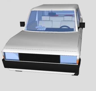 菲亚特147汽车SU模型下载_sketchup草图大师SKP模型