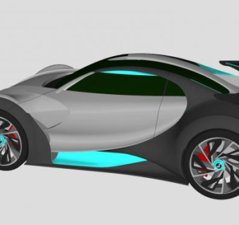 雪铁龙运动概念跑车SU模型下载_sketchup草图大师SKP模型