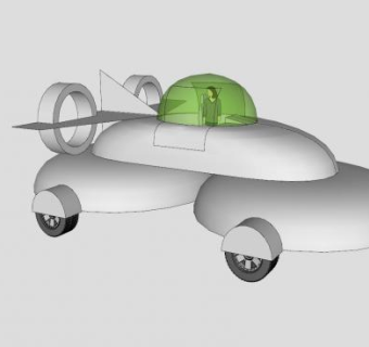 城市巡洋舰飞行汽车SU模型下载_sketchup草图大师SKP模型