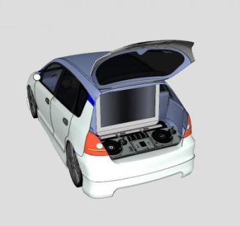 本田思域汽车SU模型下载_sketchup草图大师SKP模型