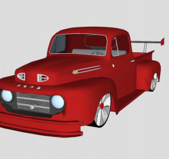 老式福特皮卡SU模型下载_sketchup草图大师SKP模型