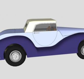 单座四轮轿式马车SU模型下载_sketchup草图大师SKP模型