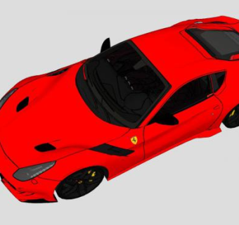 法拉利F12TDF跑车SU模型下载_sketchup草图大师SKP模型