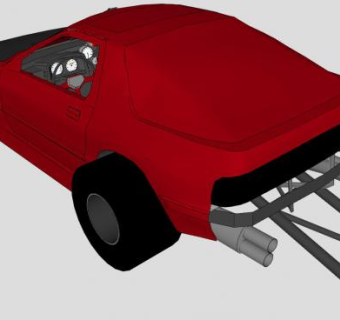 马自达RX7跑车车辆SU模型下载_sketchup草图大师SKP模型
