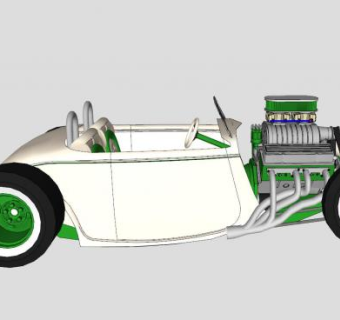 大马力老爷车敞篷车构造SU模型下载_sketchup草图大师SKP模型