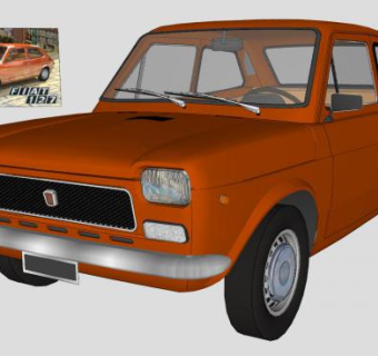 菲亚特127轿车SU模型下载_sketchup草图大师SKP模型