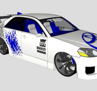 丰田马克2赛车SU模型下载_sketchup草图大师SKP模型