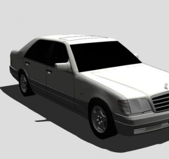 奔驰S500轿车SU模型下载_sketchup草图大师SKP模型