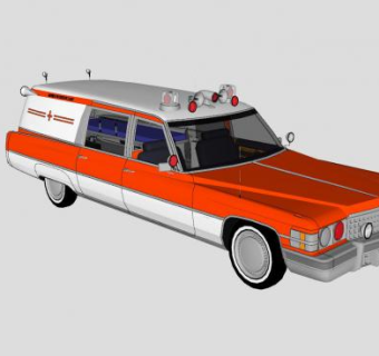 凯迪拉克米勒救护车SU模型下载_sketchup草图大师SKP模型