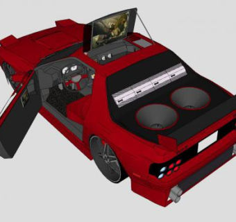 马自达RX7跑车改装版SU模型下载_sketchup草图大师SKP模型