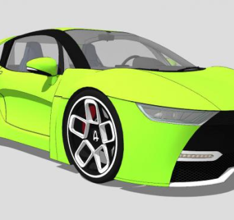 中置引擎双座跑车SU模型下载_sketchup草图大师SKP模型