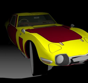 丰田2000GT跑车SU模型下载_sketchup草图大师SKP模型