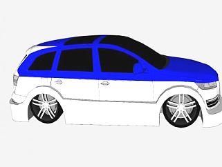 奥迪Q7中大型SUV汽车SU模型下载_sketchup草图大师SKP模型
