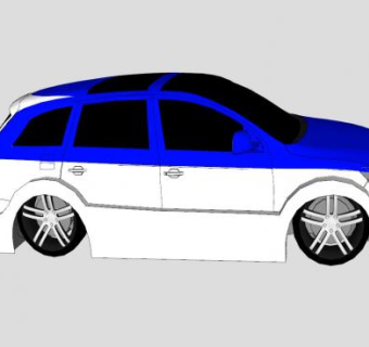 奥迪Q7中大型SUV汽车SU模型下载_sketchup草图大师SKP模型
