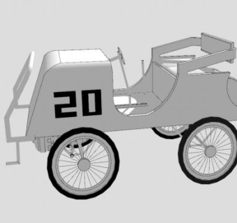 蒸汽汽车面板SU模型下载_sketchup草图大师SKP模型