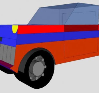 简易雪佛兰皮卡SU模型下载_sketchup草图大师SKP模型