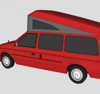 道奇大篷车房车SU模型下载_sketchup草图大师SKP模型