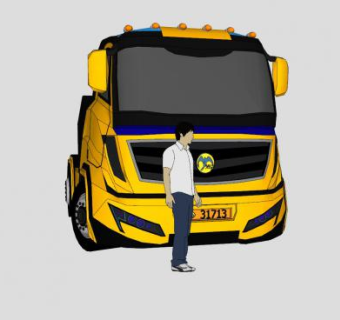 半牵引车车辆SU模型下载_sketchup草图大师SKP模型