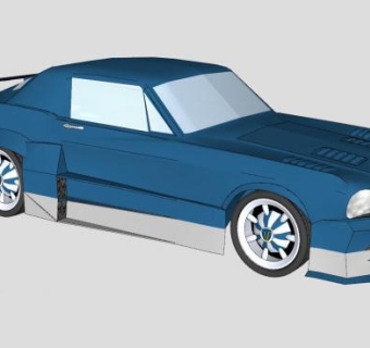 福特67野马超级跑车SU模型下载_sketchup草图大师SKP模型