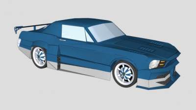 福特67野马超级跑车SU模型下载_sketchup草图大师SKP模型