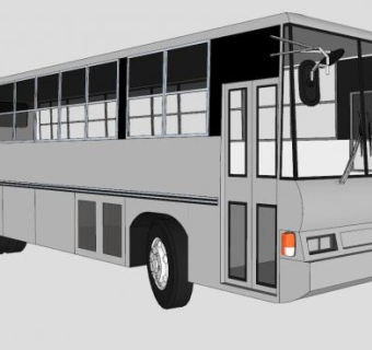 公共汽车外构架SU模型下载_sketchup草图大师SKP模型