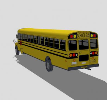 黄色校车巴士SU模型下载_sketchup草图大师SKP模型