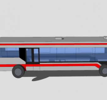 公交车外形构造SU模型下载_sketchup草图大师SKP模型