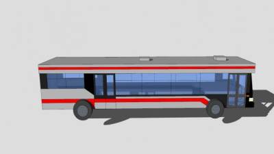 公交车外形构造SU模型下载_sketchup草图大师SKP模型