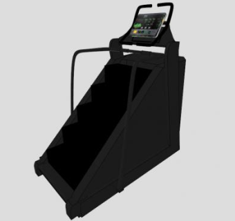 黑色跑步机SU模型下载_sketchup草图大师SKP模型