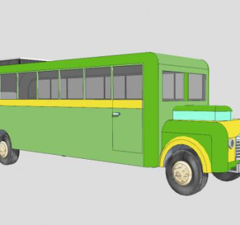 老式复古巴士SU模型下载_sketchup草图大师SKP模型