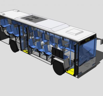 公交车剖面图SU模型下载_sketchup草图大师SKP模型