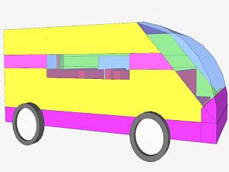 小型巴士简易<em>面板</em>SU模型下载_sketchup草图大师SKP模型