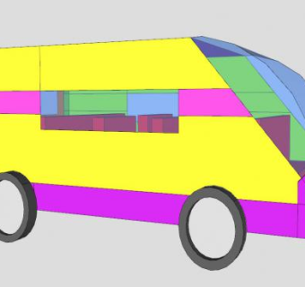 小型巴士简易面板SU模型下载_sketchup草图大师SKP模型