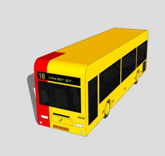 哥本哈根巴士SU模型下载_sketchup草图大师SKP模型