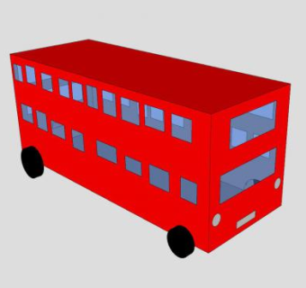 简易伦敦双层巴士草图SU模型下载_sketchup草图大师SKP模型
