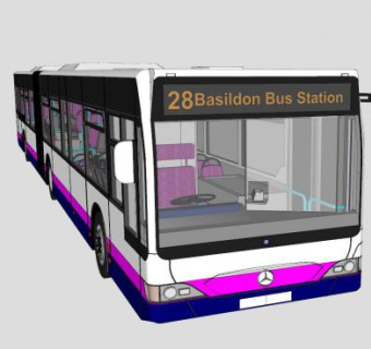 加长版公共汽车SU模型下载_sketchup草图大师SKP模型