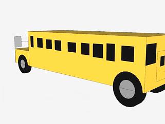学校巴士面板SU模型下载_sketchup草图大师SKP模型