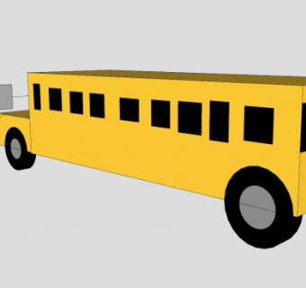 学校巴士面板SU模型下载_sketchup草图大师SKP模型