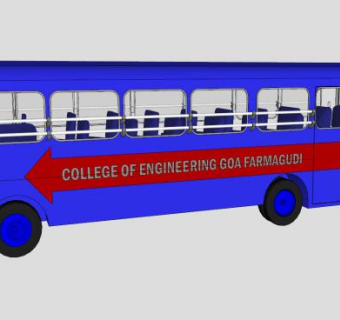 印度蓝色公交车SU模型下载_sketchup草图大师SKP模型