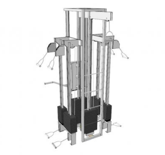 力量训练器材滑轮系统SU模型下载_sketchup草图大师SKP模型
