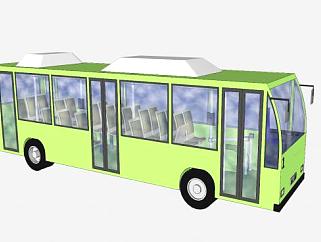 比利时列日1路公交车SU模型下载_sketchup草图大师SKP模型