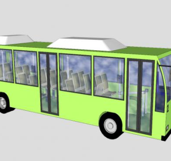 比利时列日1路公交车SU模型下载_sketchup草图大师SKP模型