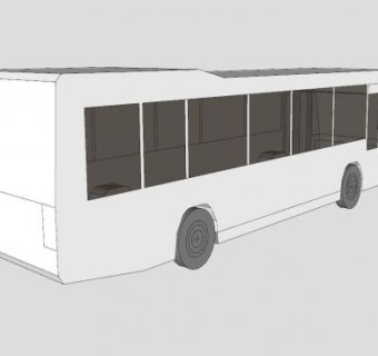 巴士单甲板SU模型下载_sketchup草图大师SKP模型