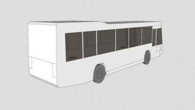 巴士单甲板SU模型下载_sketchup草图大师SKP模型