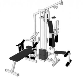 综合训练器力量器材健身SU模型下载_sketchup草图大师SKP模型