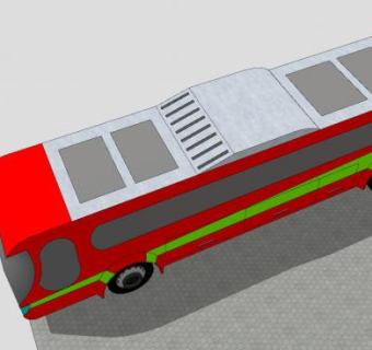 中型巴士SU模型下载_sketchup草图大师SKP模型